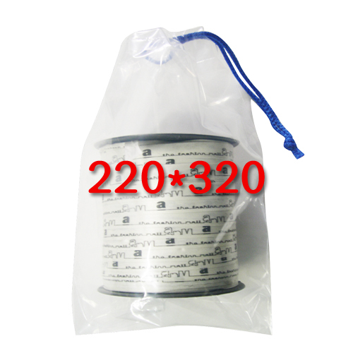 비닐 복주머니(투명/외줄/흰색끈)220*320+50