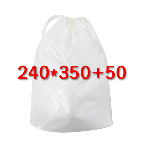 비닐 복주머니(유백색/외줄)가로240*세로350+바닥50